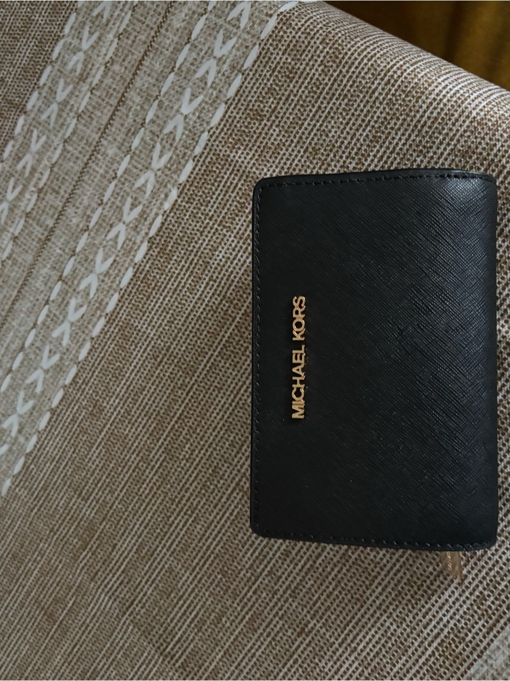 Michael Kors Black Card & Key Holder with Gold Logo